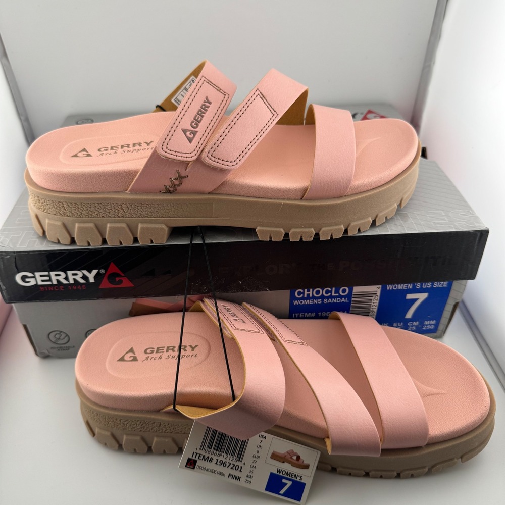 Gerry Choclo Sandal Women 7 Pink New Platform Arch Support Lug Sole 1967201 - Picture 2 of 8